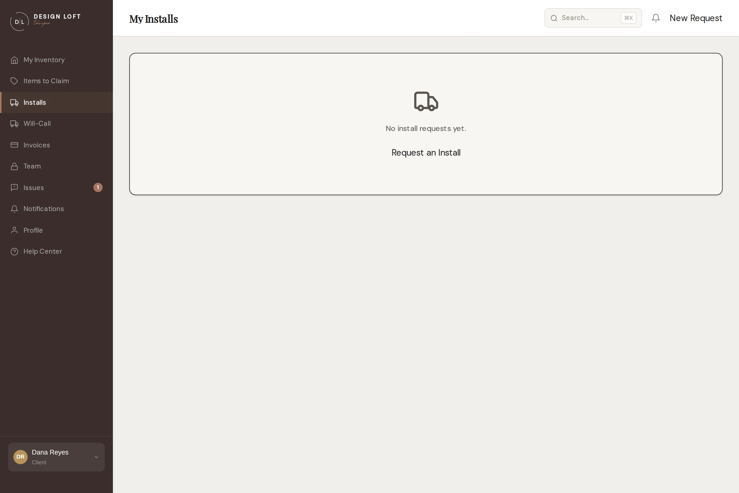 The Installs page