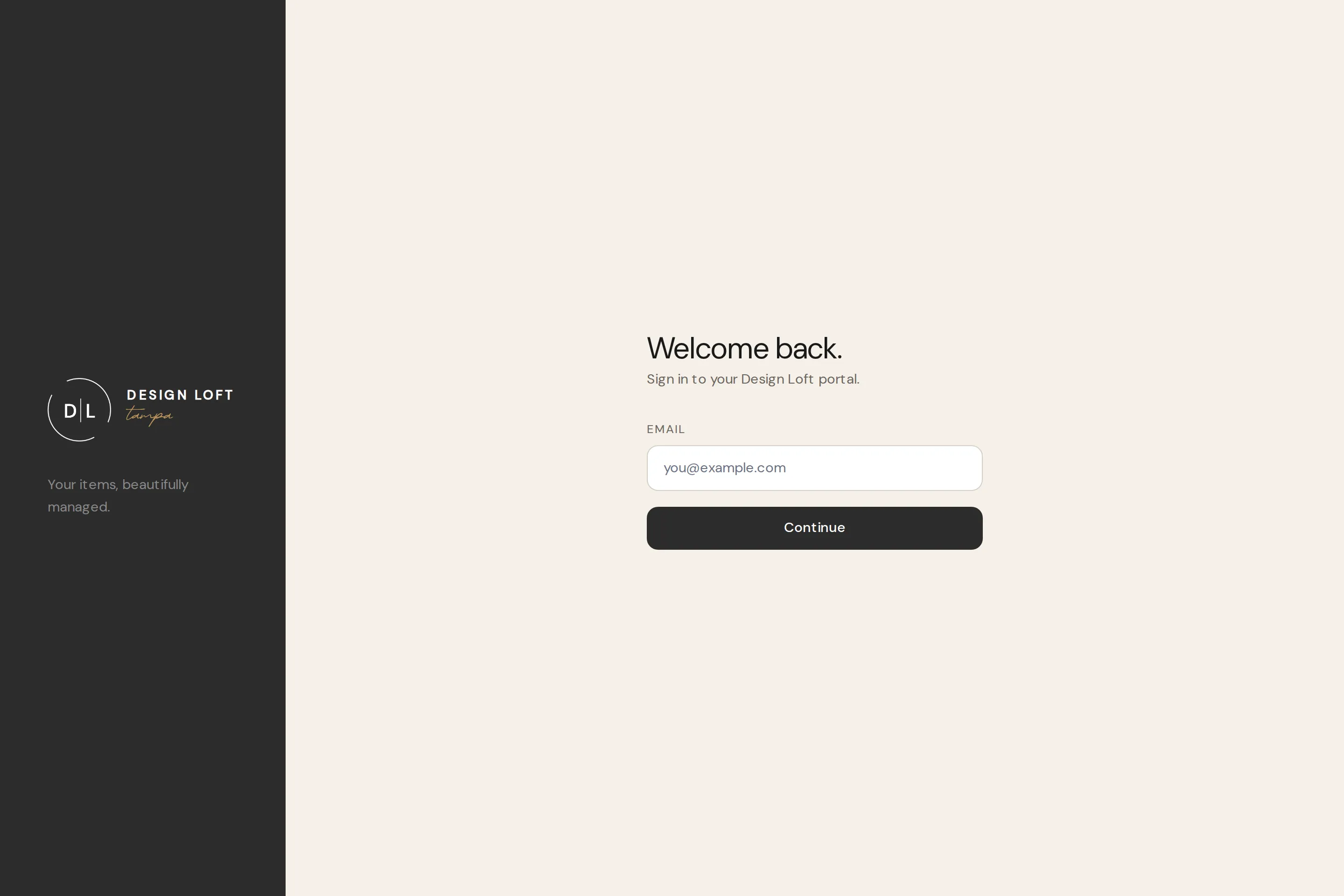 The sign-in page